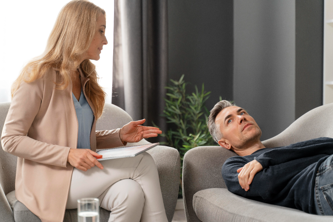 individual therapy session in Chicago with therapist helping client process emotions and trauma